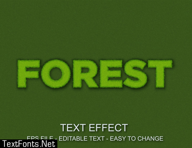 Editable text effect forest style