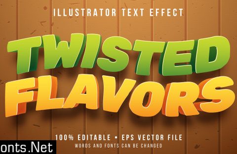 Editable text effect - fruits flavor twist style