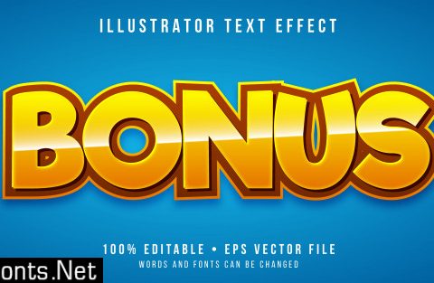 Editable text effect - game bonus style