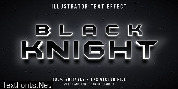 Editable text effect - glowing knight hero style