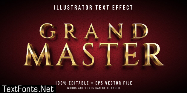 Editable text effect - golden master style