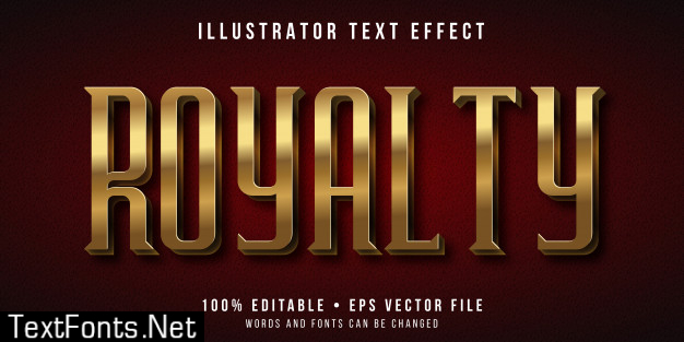 Editable text effect - golden royalty style