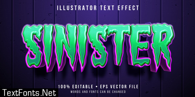 Editable text effect - green halloween style