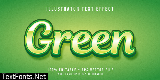 Editable text effect - green text style