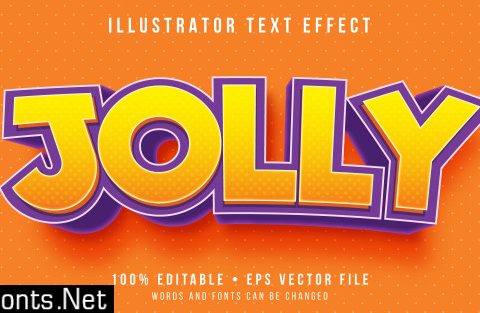 Editable text effect - happy feeling text style