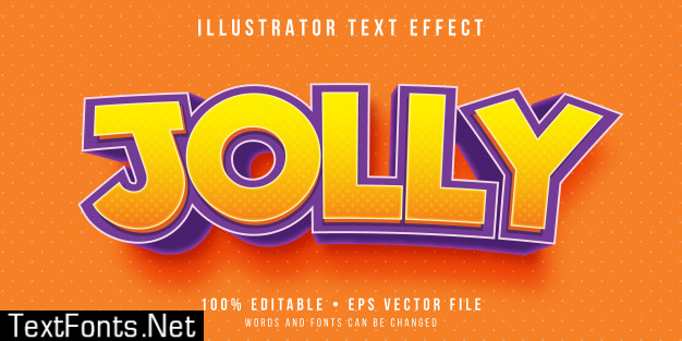 Editable text effect - happy feeling text style