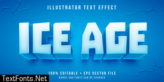 Editable text effect - ice block style