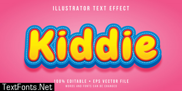 Editable text effect - kiddie style