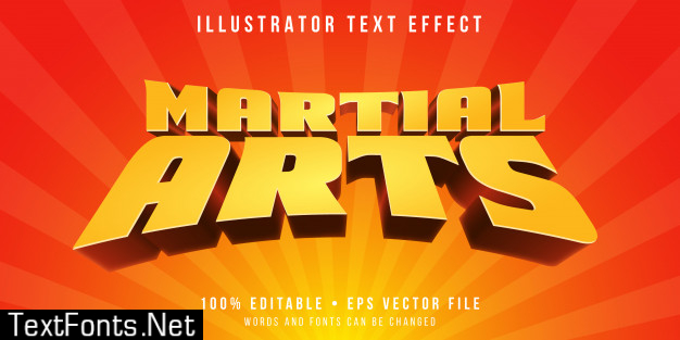 Editable text effect - martial arts animation style