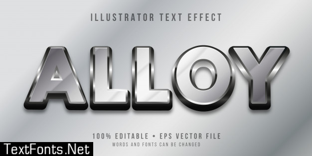 Editable text effect - metal style