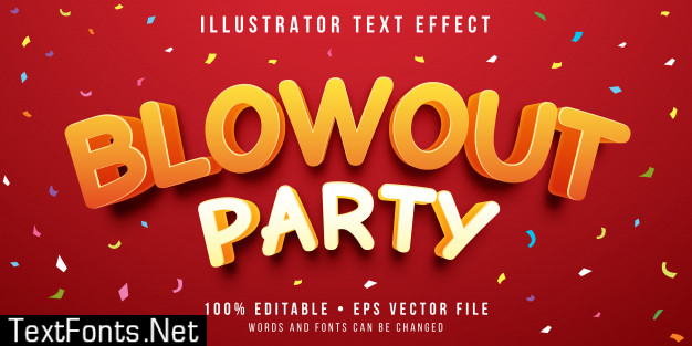 Editable text effect - party celebration style