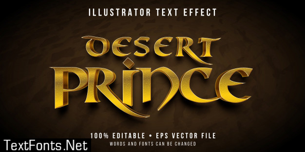 Editable text effect - persian prince style