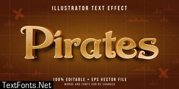 Editable text effect - pirates text style