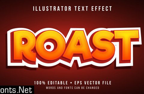 Editable text effect - roasted text style