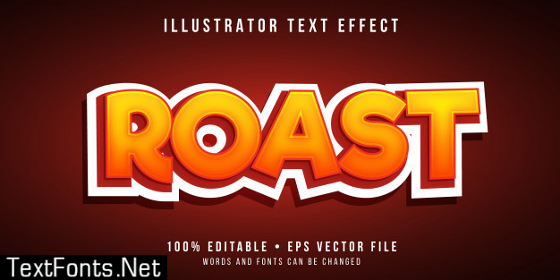 Editable text effect - roasted text style