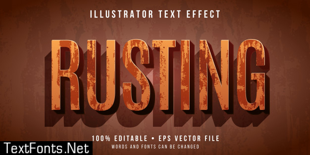 Editable text effect - rusting text style