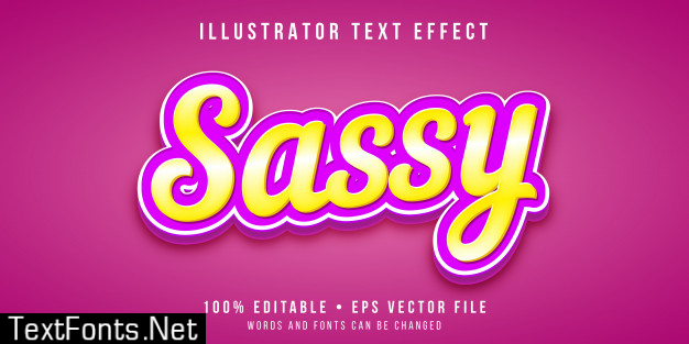 Editable text effect - sassy girl style