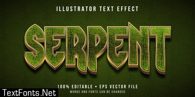 Editable text effect - serpent texture style