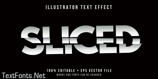 Editable text effect - sliced letters style