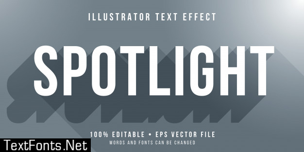 Editable text effect - spotlight shadow style