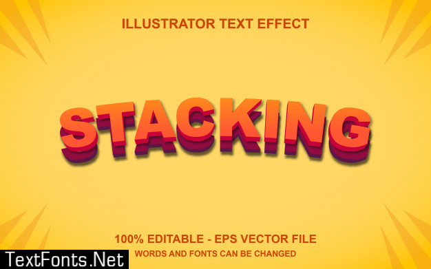 Editable text effect stacking