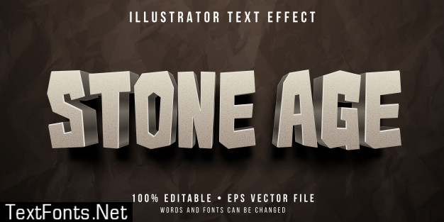 Editable text effect - stone age rock style