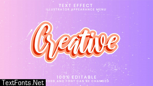 Editable text effect style template