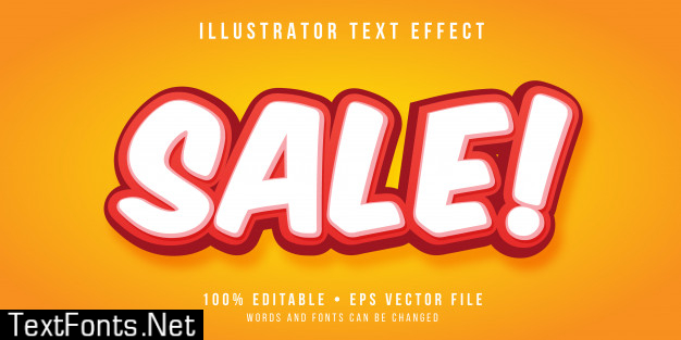 Editable text effect - super sale style