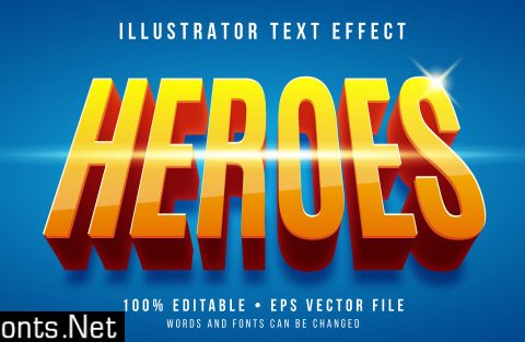 Editable text effect - superhero style Premium Vector