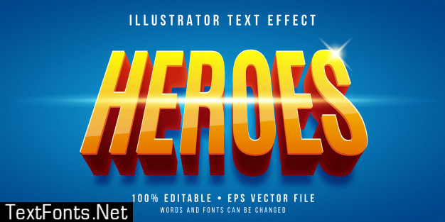 Editable text effect - superhero style Premium Vector