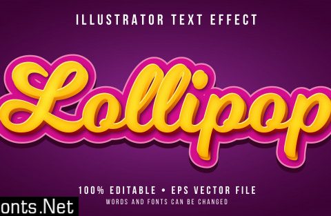 Editable text effect - sweet candy style