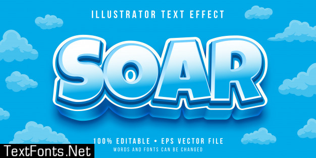 Editable text effect - thick cartoon style