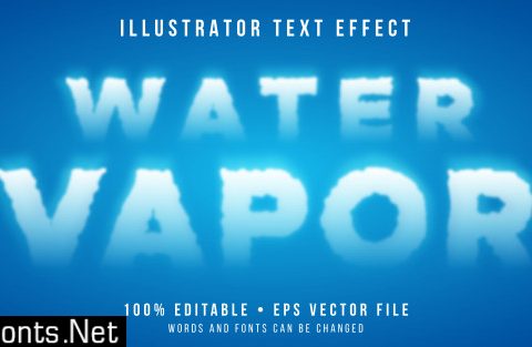 Editable text effect - water vapor style