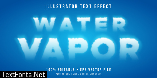 Editable text effect - water vapor style