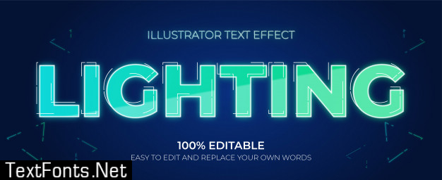 Editable text effects - lighting text effects