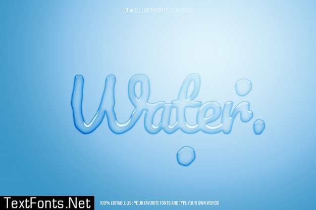 Editable transparent water text effect