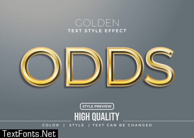 Elegant gold text style with realistic effect and shadow