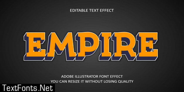 Empire editable text effect