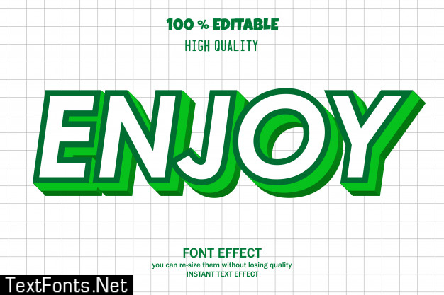 Enjoy text, editable font effect