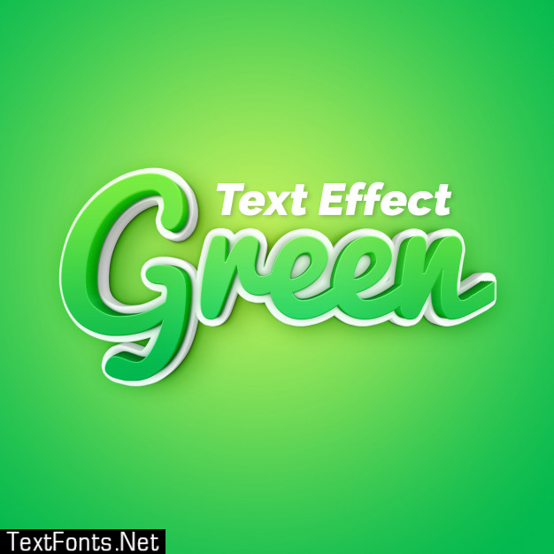 Fancy 3d green text effect