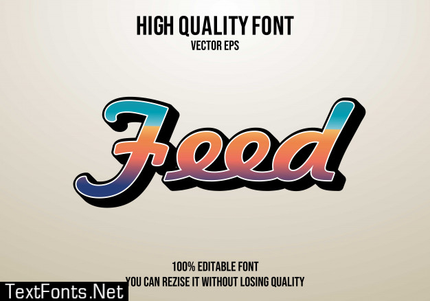 Feed vector text font effect