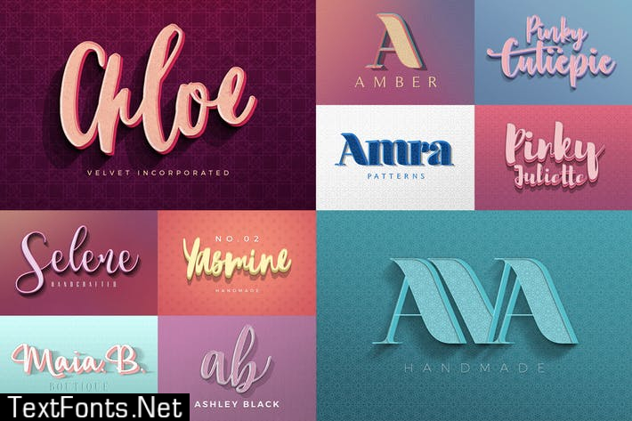 Feminine Colorful Text Effects  26BY25