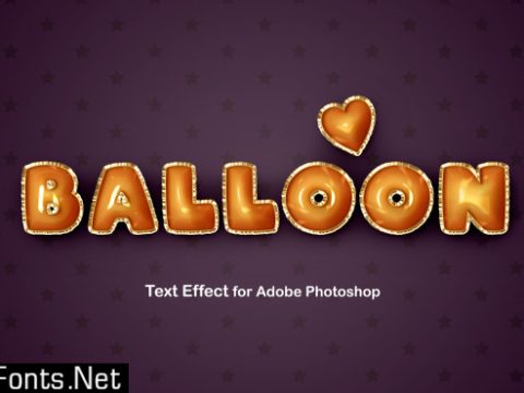 Foil balloon text effect