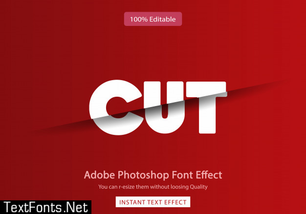 Font cut effect template