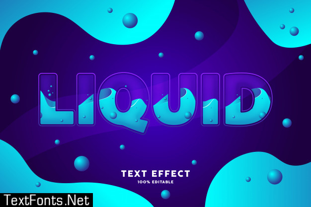 Fresh blue purple liquid style text effect