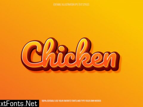 Fried chicken themed text effect for logo creator