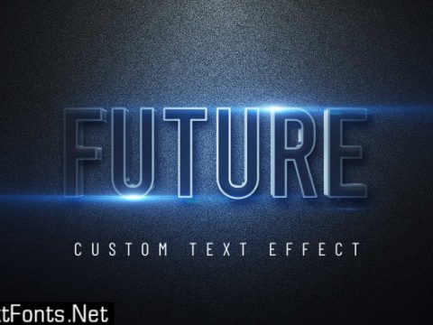 Futuristic 3d text effect mockup