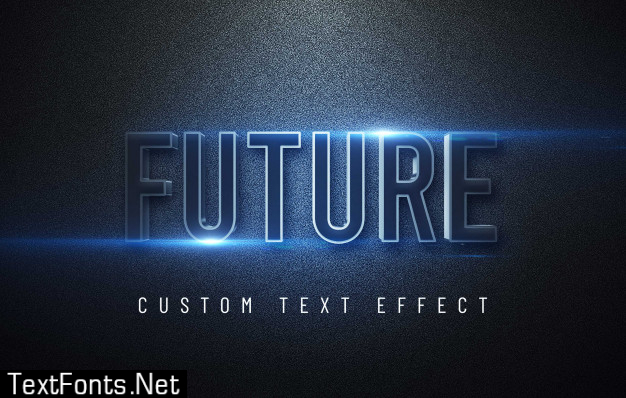 Futuristic 3d text effect mockup