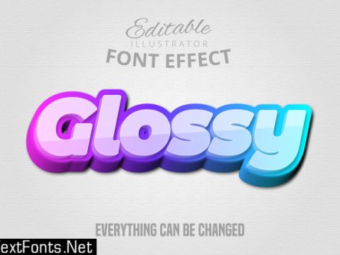 Glossy text, editable font effect