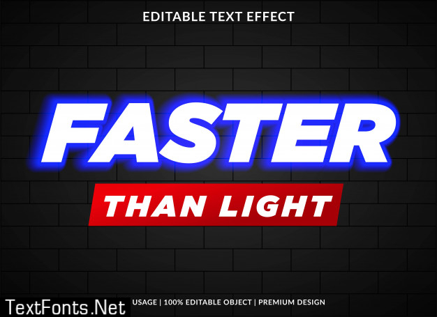 Glowing bold text effect template